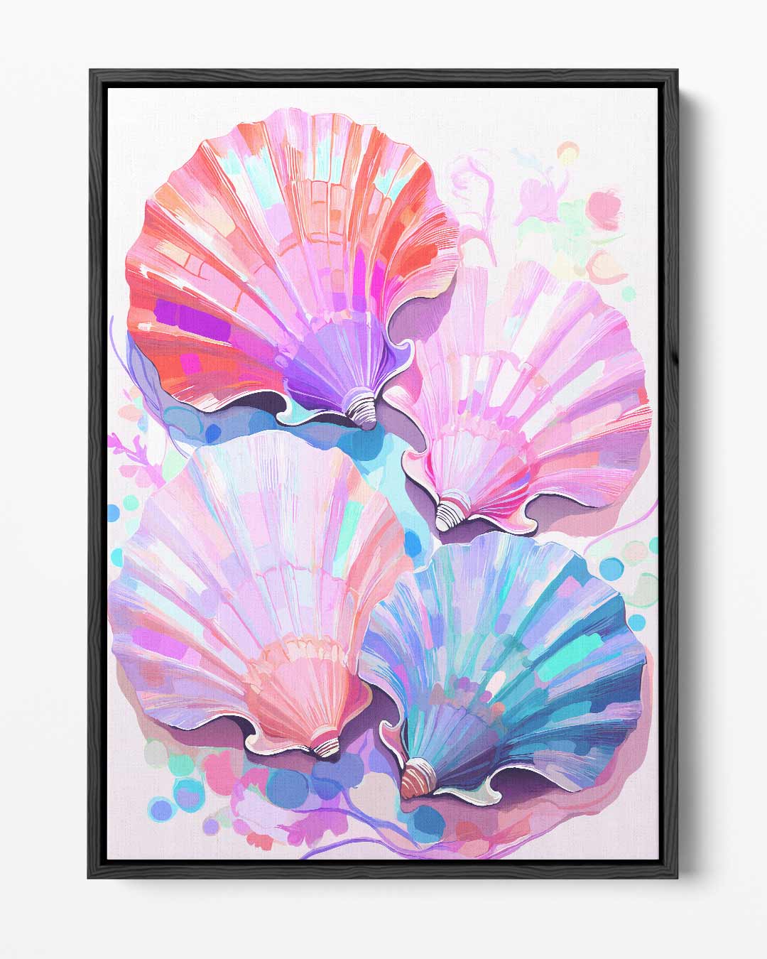 Kleurrijke Schelpenpracht Kunstwerk-canvas-dibond-plexiglas-wanddecoratie-WallArtistic