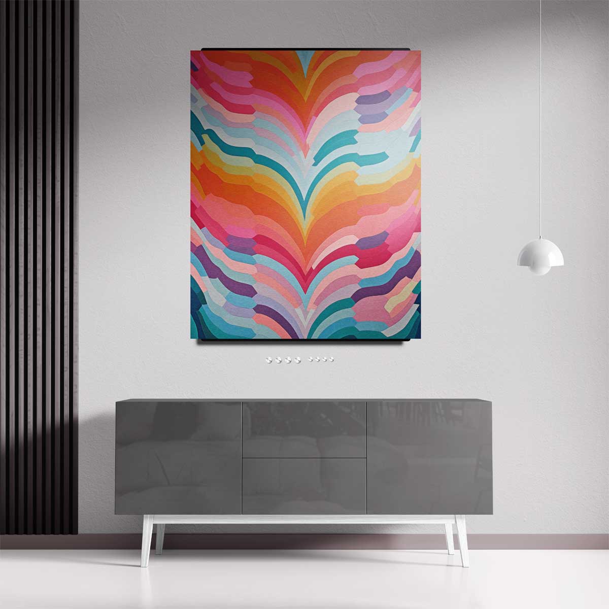 Kleurrijke Golven Kunstwerk-canvas-dibond-plexiglas-wanddecoratie-WallArtistic