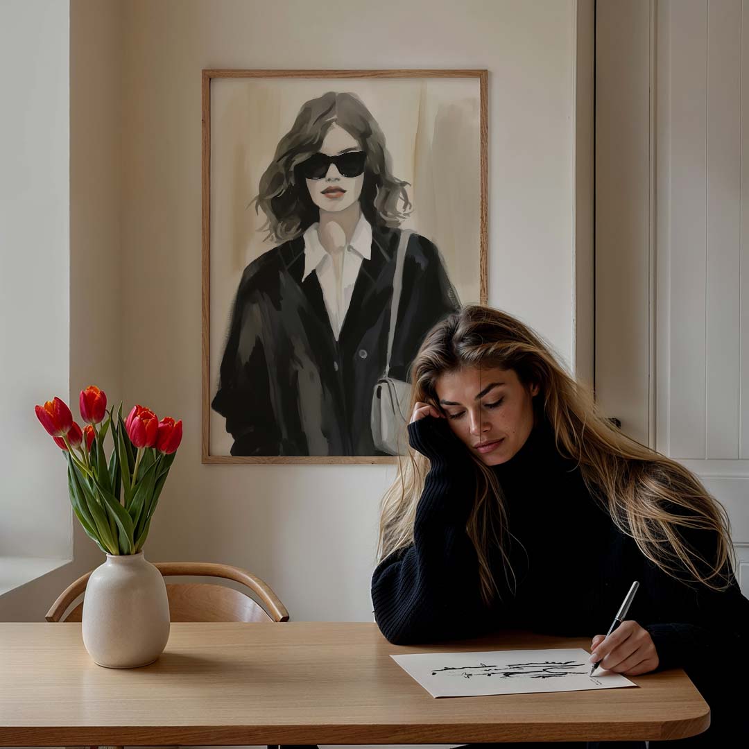 Stijlvolle Vrouwelijke Elegantie Poster-WallArtistic