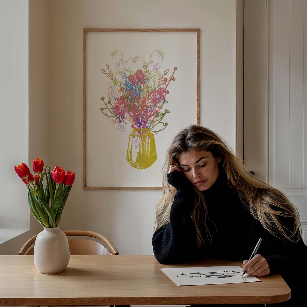 Vrolijke Bloemenpracht Poster-WallArtistic