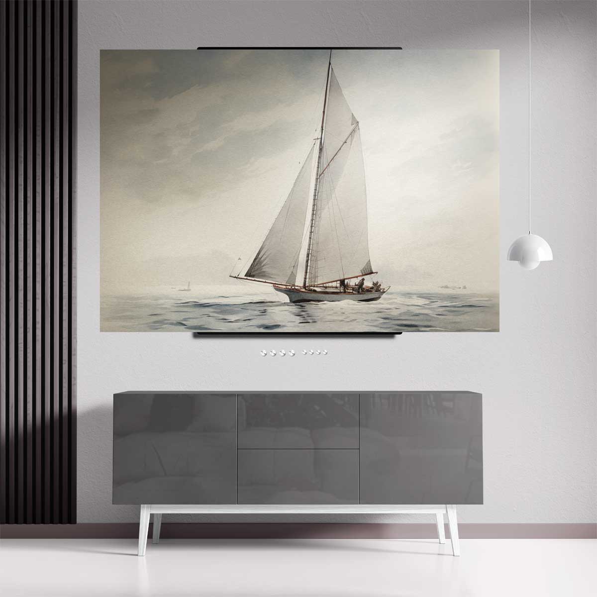 Zeilavontuur op open water Kunstwerk-canvas-dibond-plexiglas-wanddecoratie-WallArtistic