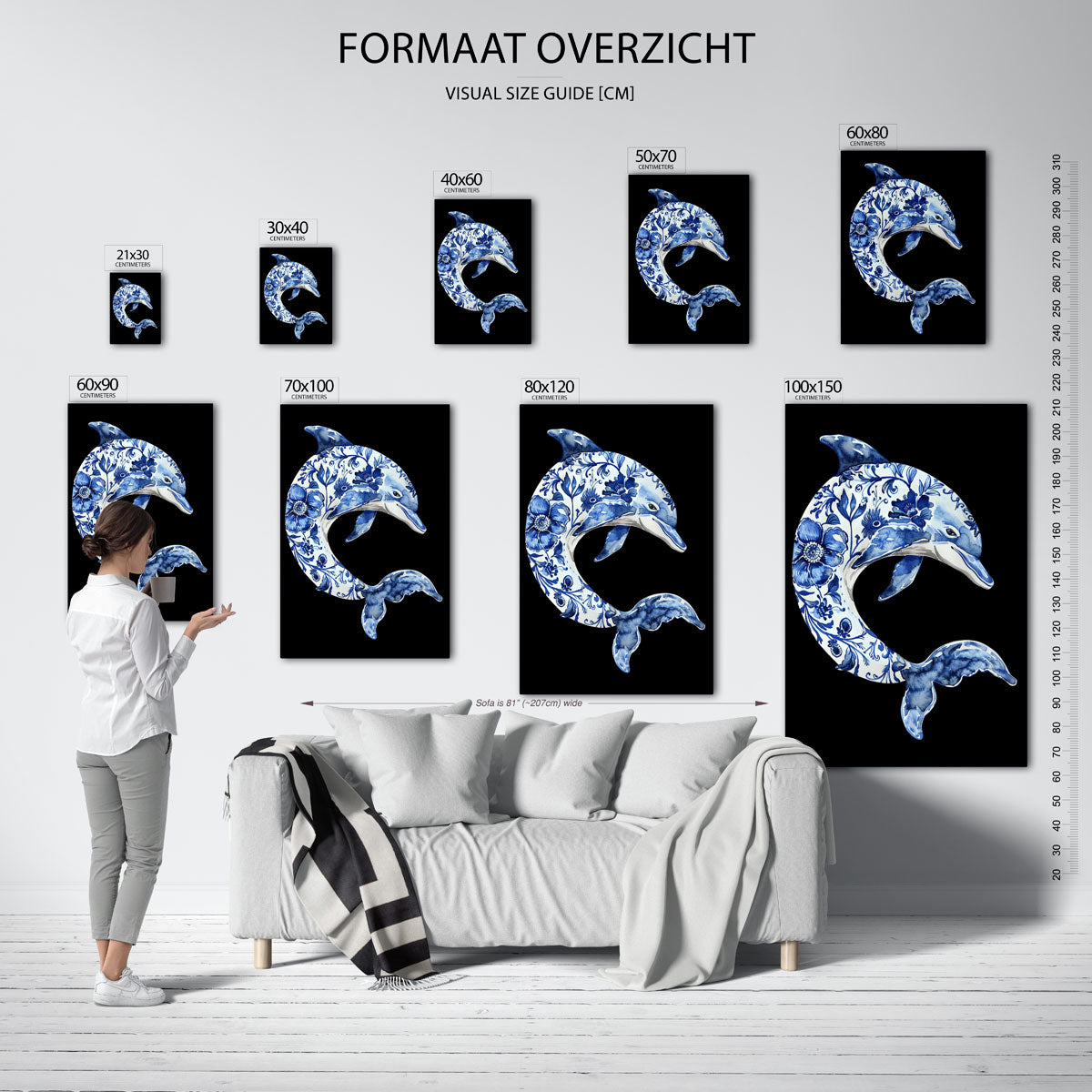 Dolfijn met bloemen Poster