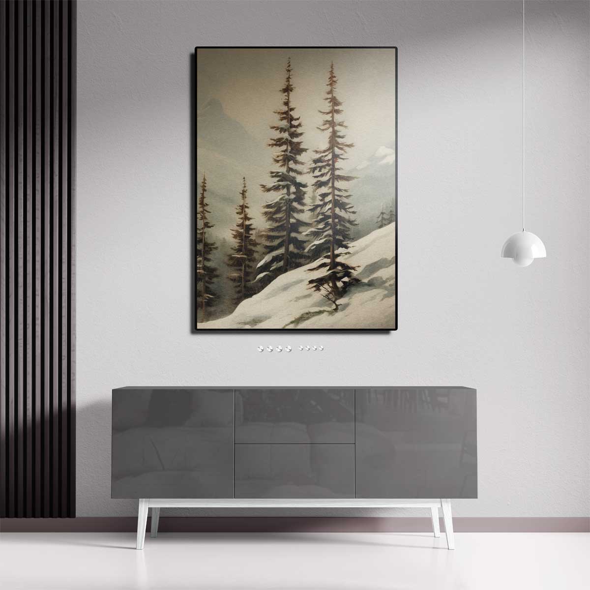 Winterse Rust in de Bergen Kunstwerk-canvas-dibond-plexiglas-wanddecoratie-WallArtistic
