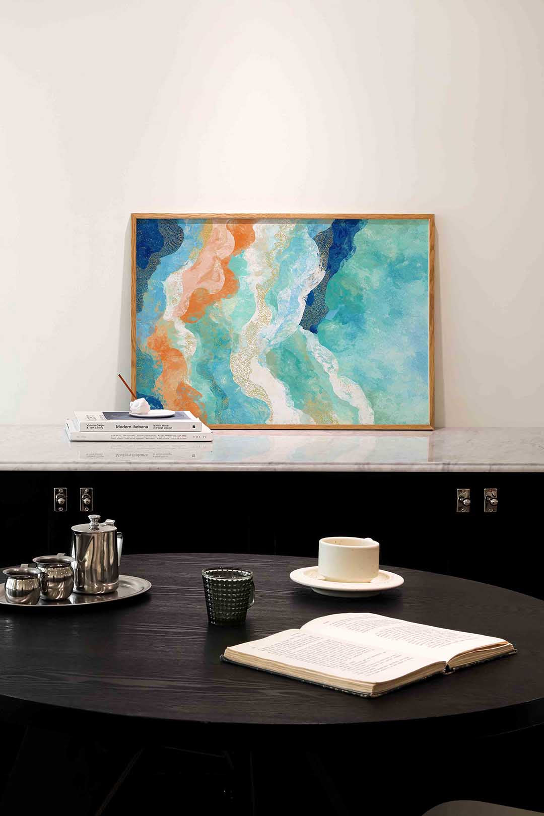 Golvende lijnen en kleuren Poster