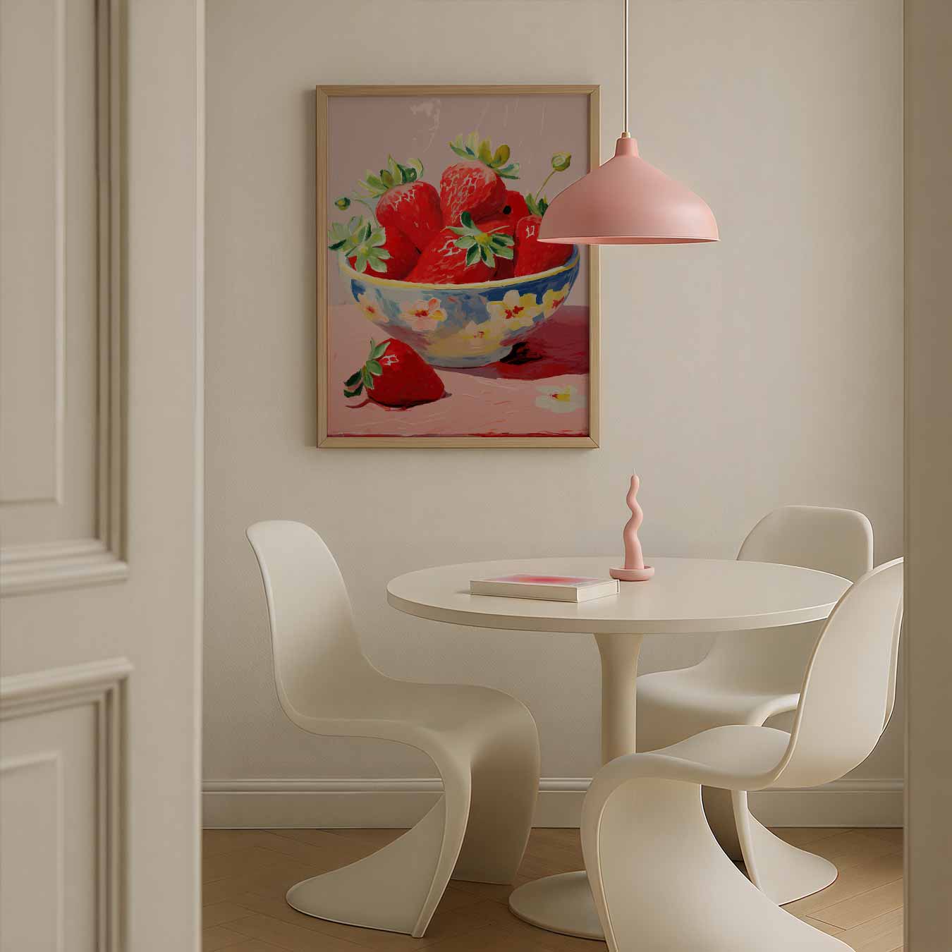 Aardbeien in Bloemenkom Poster