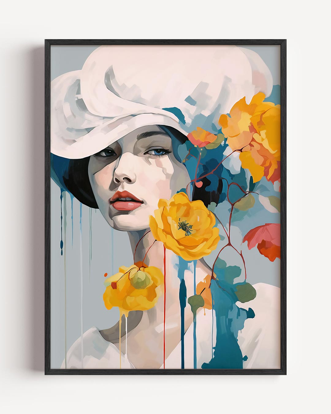 Dromerige Bloemenportret Poster-WallArtistic