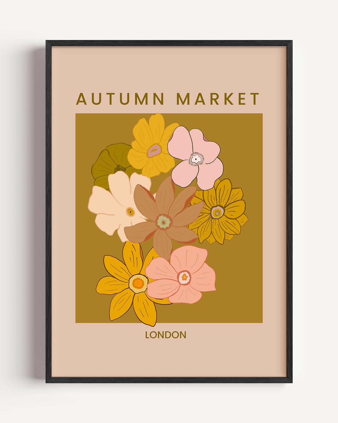 Herfst Markt Bloemenposter-WallArtistic