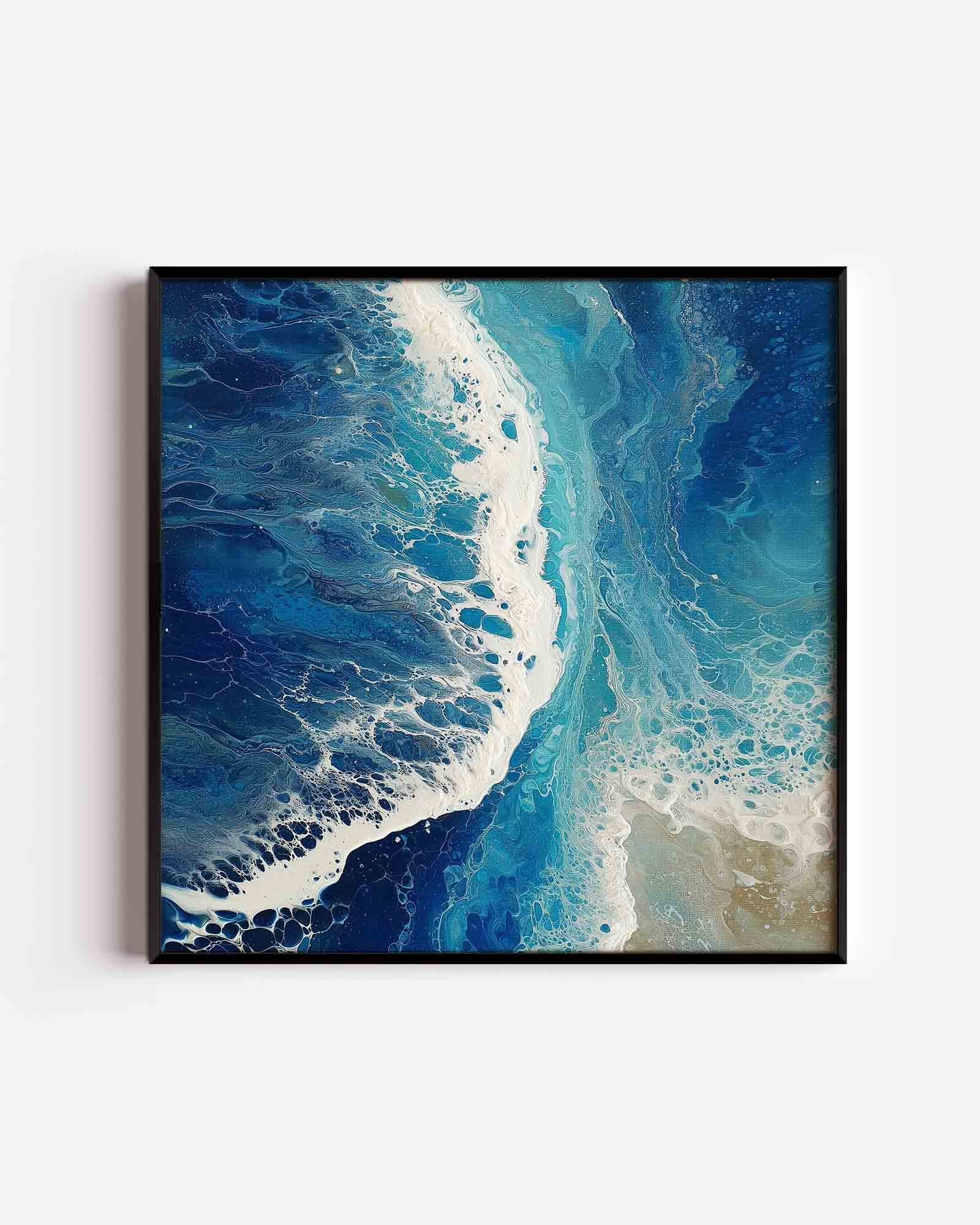Golvende blauwe texturen Poster