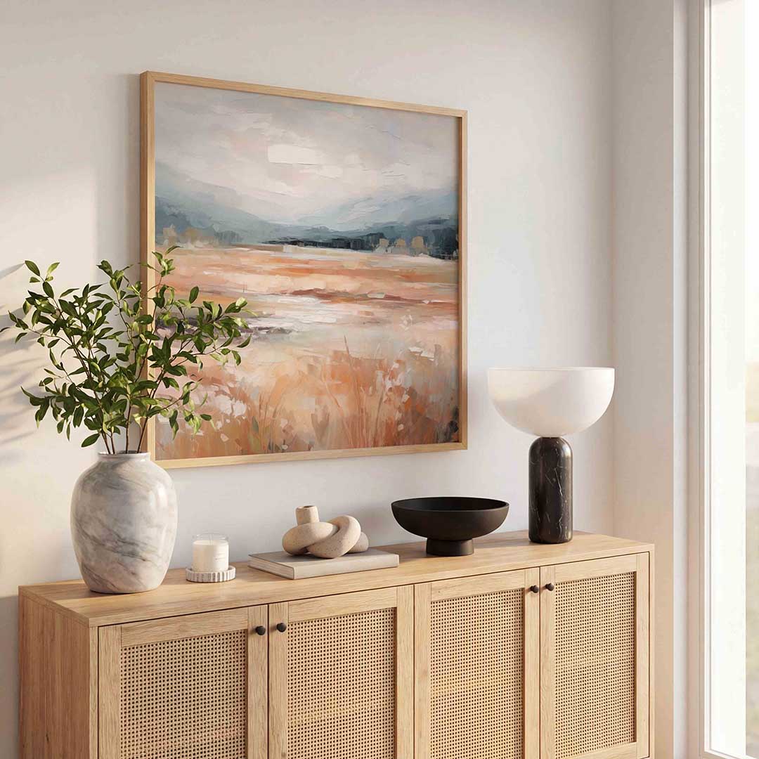 Landschap in zachte tinten Poster