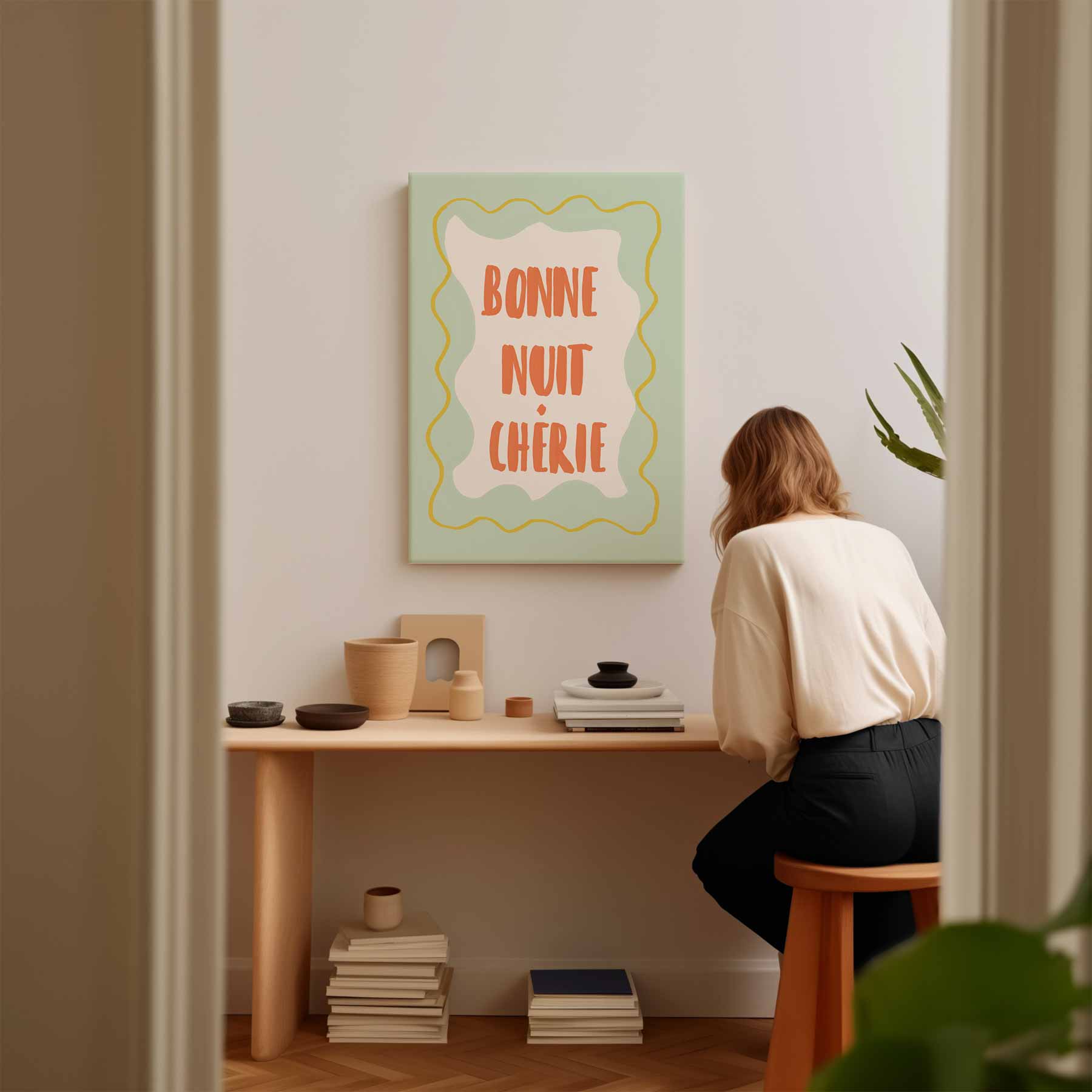 Bonne Nuit Chérie Kunstwerk-canvas-dibond-plexiglas-wanddecoratie-WallArtistic