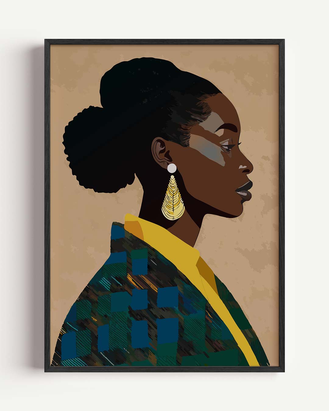 Stijlvolle Silhouet Met Gouden Accenten Poster