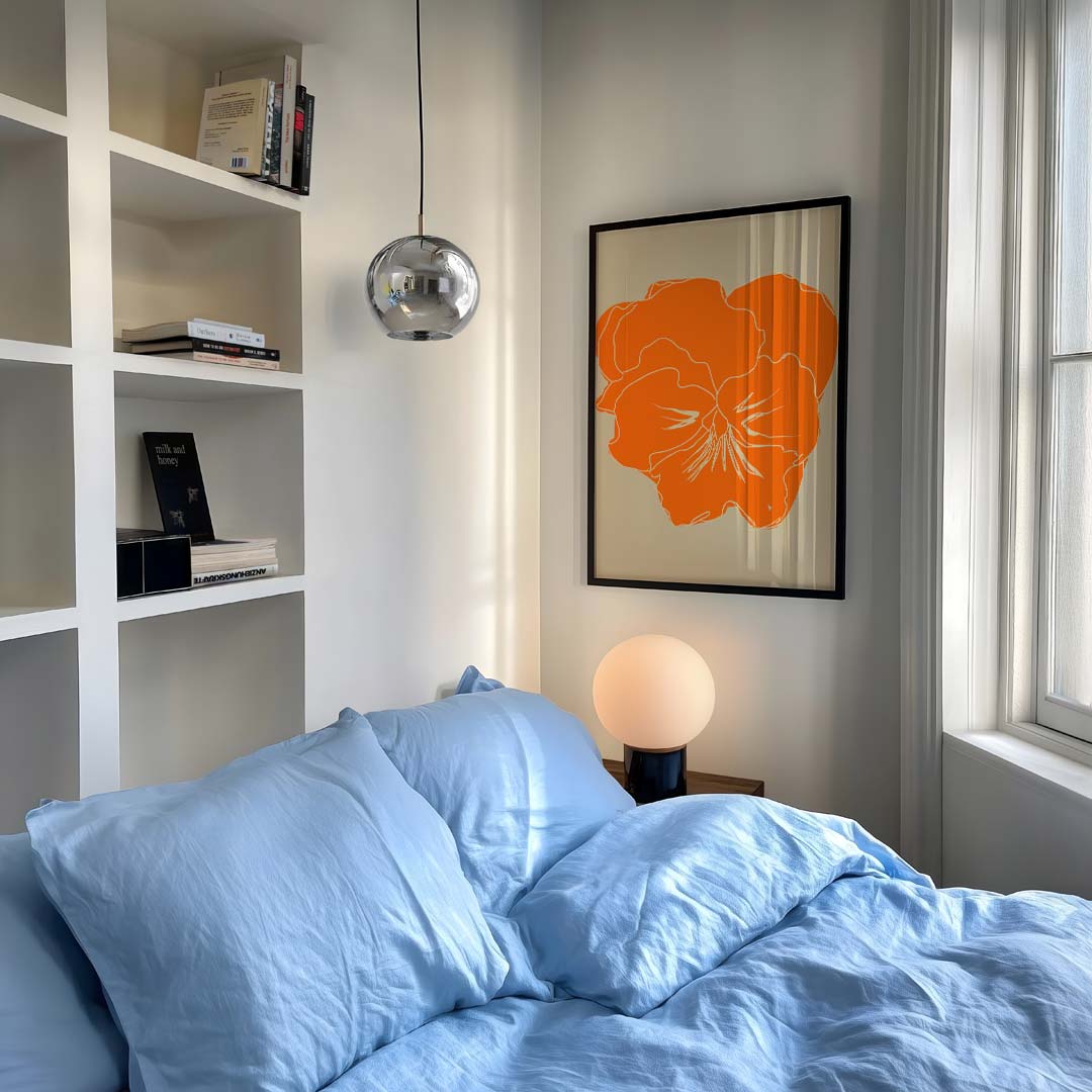 Stijlvolle Oranje Bloemposter-WallArtistic