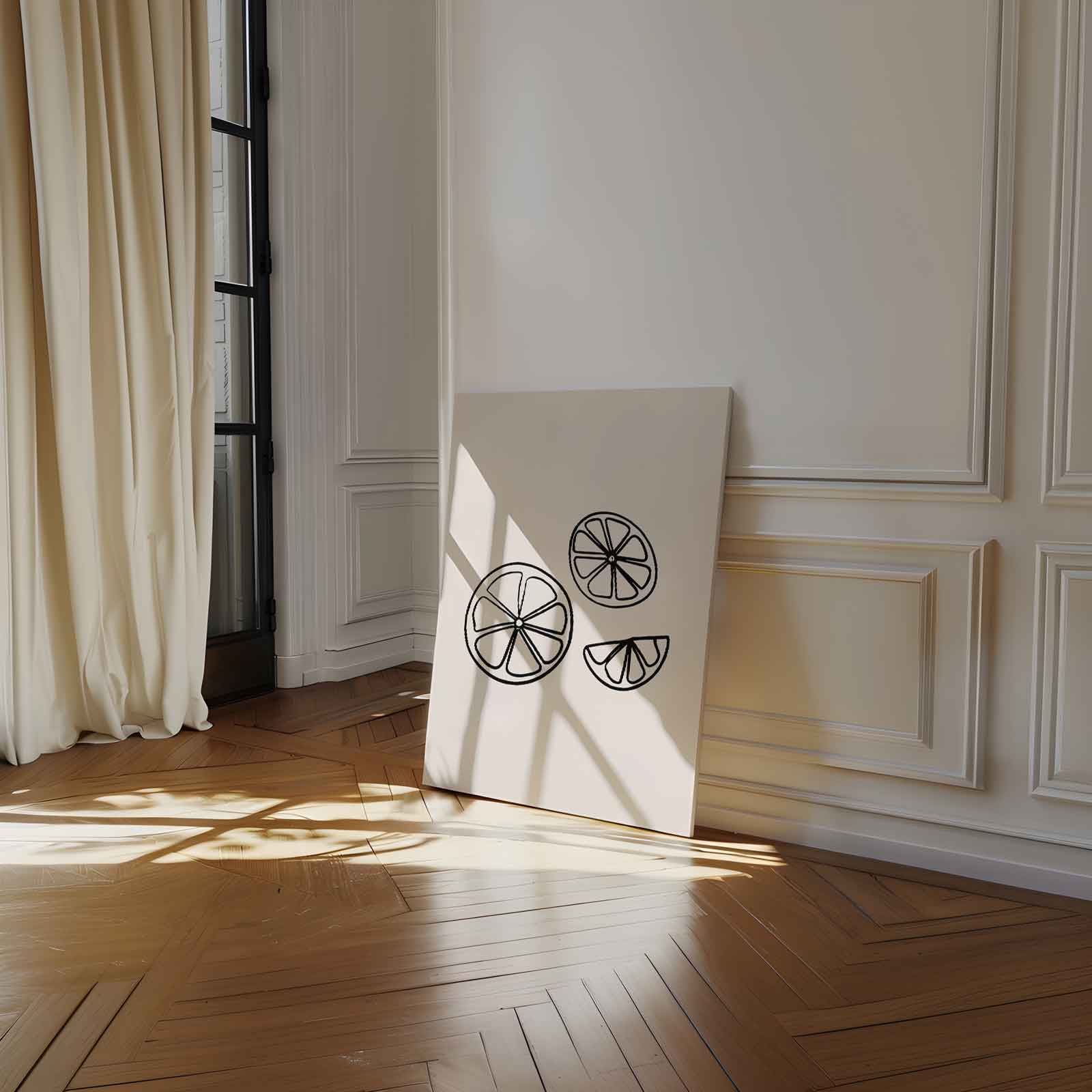 Zomerse Citrus Slices Illustratie Kunstwerk-canvas-dibond-plexiglas-wanddecoratie-WallArtistic