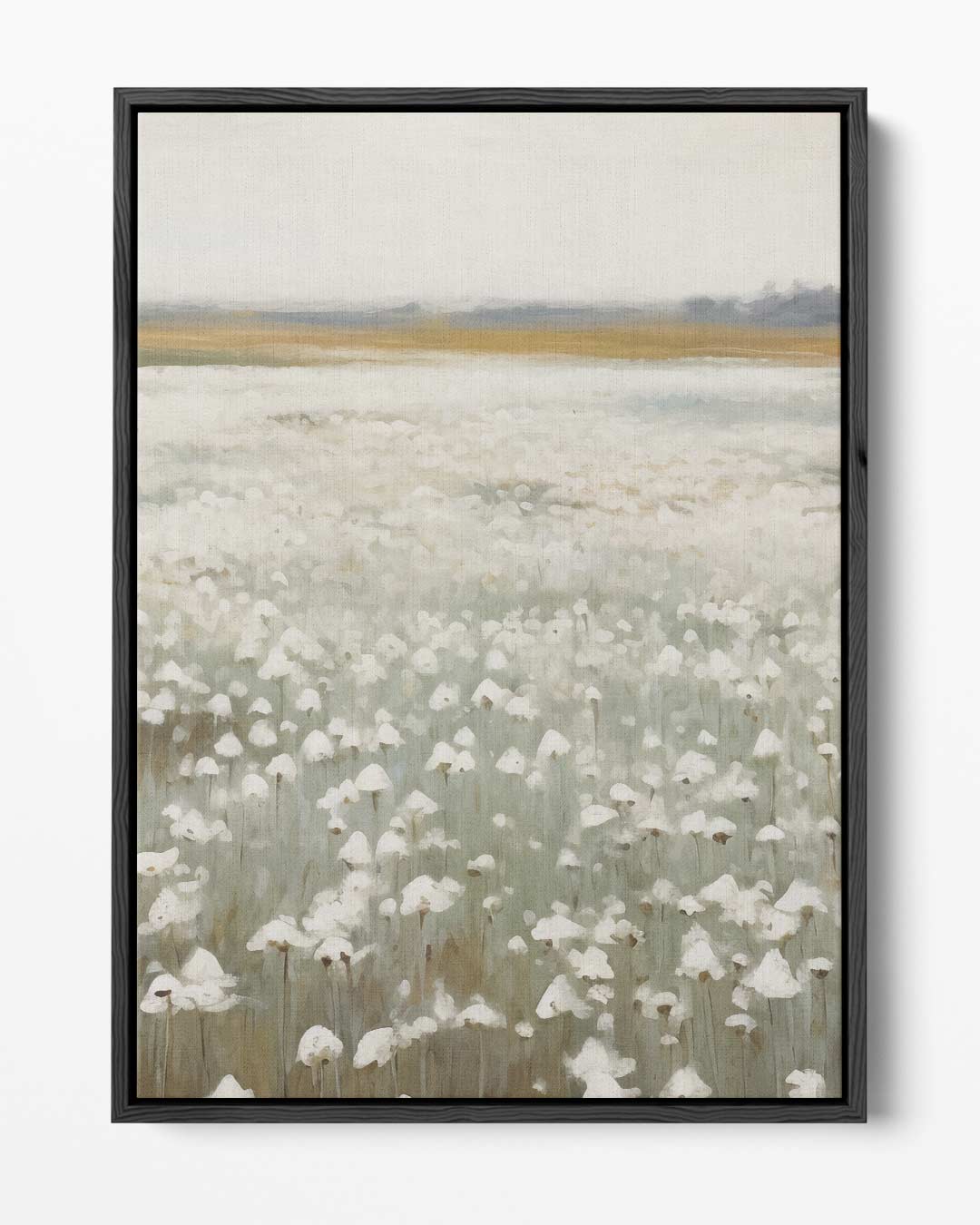 Veld van Witte Bloemen Kunstwerk-canvas-dibond-plexiglas-wanddecoratie-WallArtistic