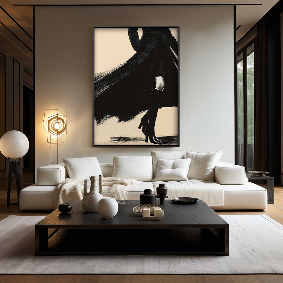 Elegante Schaduw in Beweging Kunstwerk-canvas-dibond-plexiglas-wanddecoratie-WallArtistic