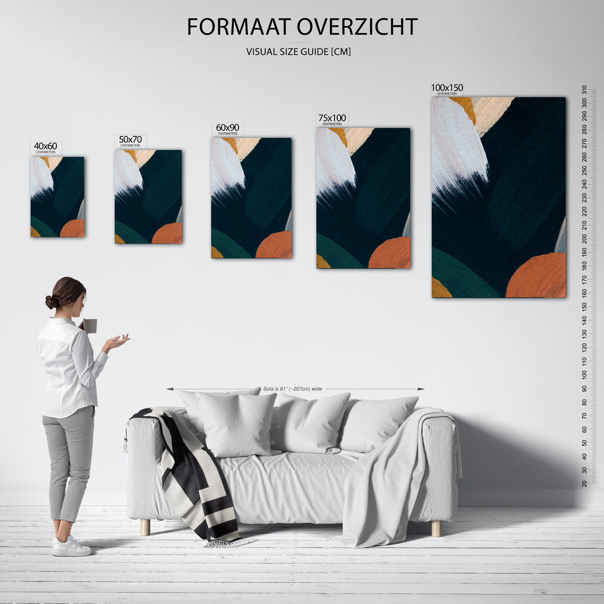 Dynamische kleurencompositie Kunstwerk