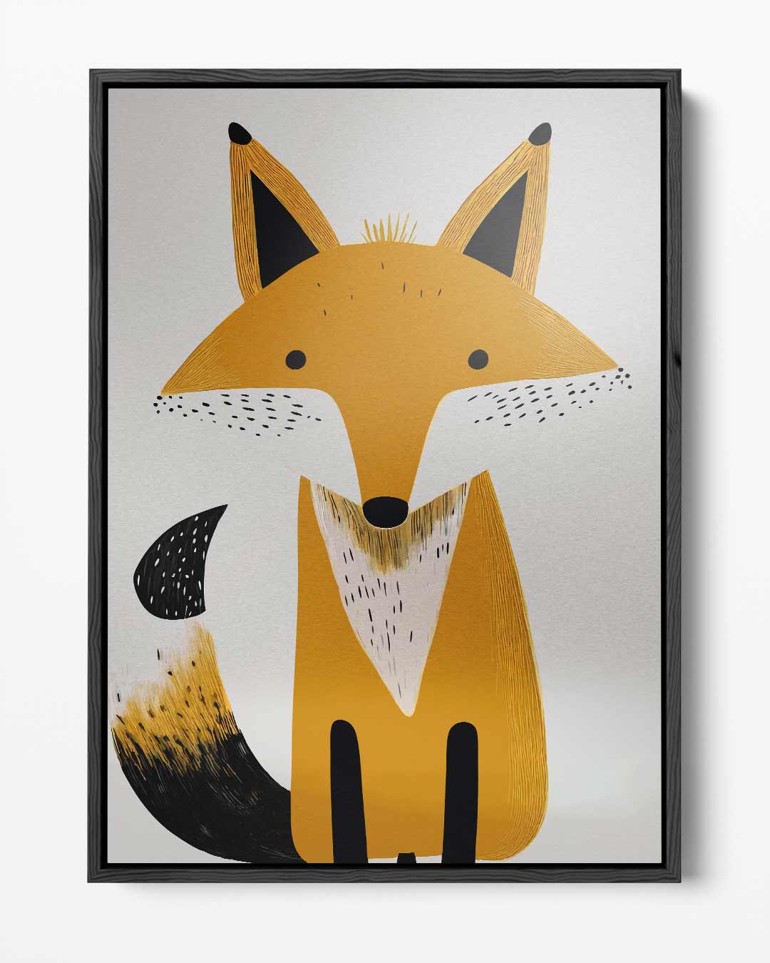 Vrolijke Vos Illustratie Kunstwerk-canvas-dibond-plexiglas-wanddecoratie-WallArtistic