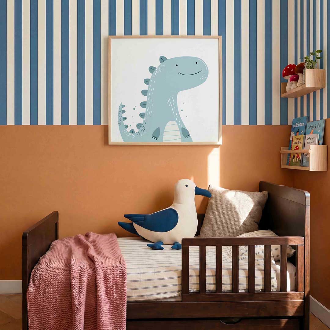 Blauwe dinosaurus Poster