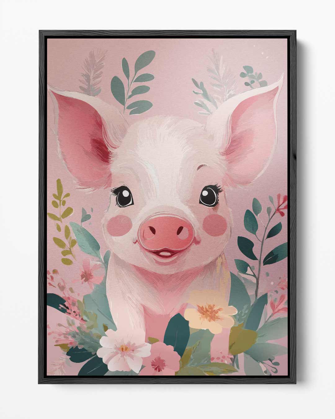 Vrolijke Varkenskus Kunstwerk-canvas-dibond-plexiglas-wanddecoratie-WallArtistic