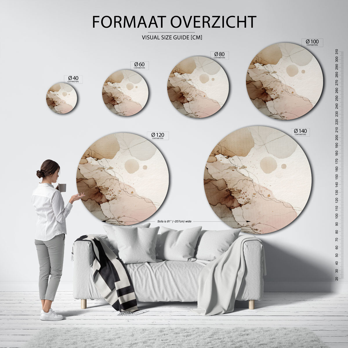 Abstracte vormen Muurcirkel