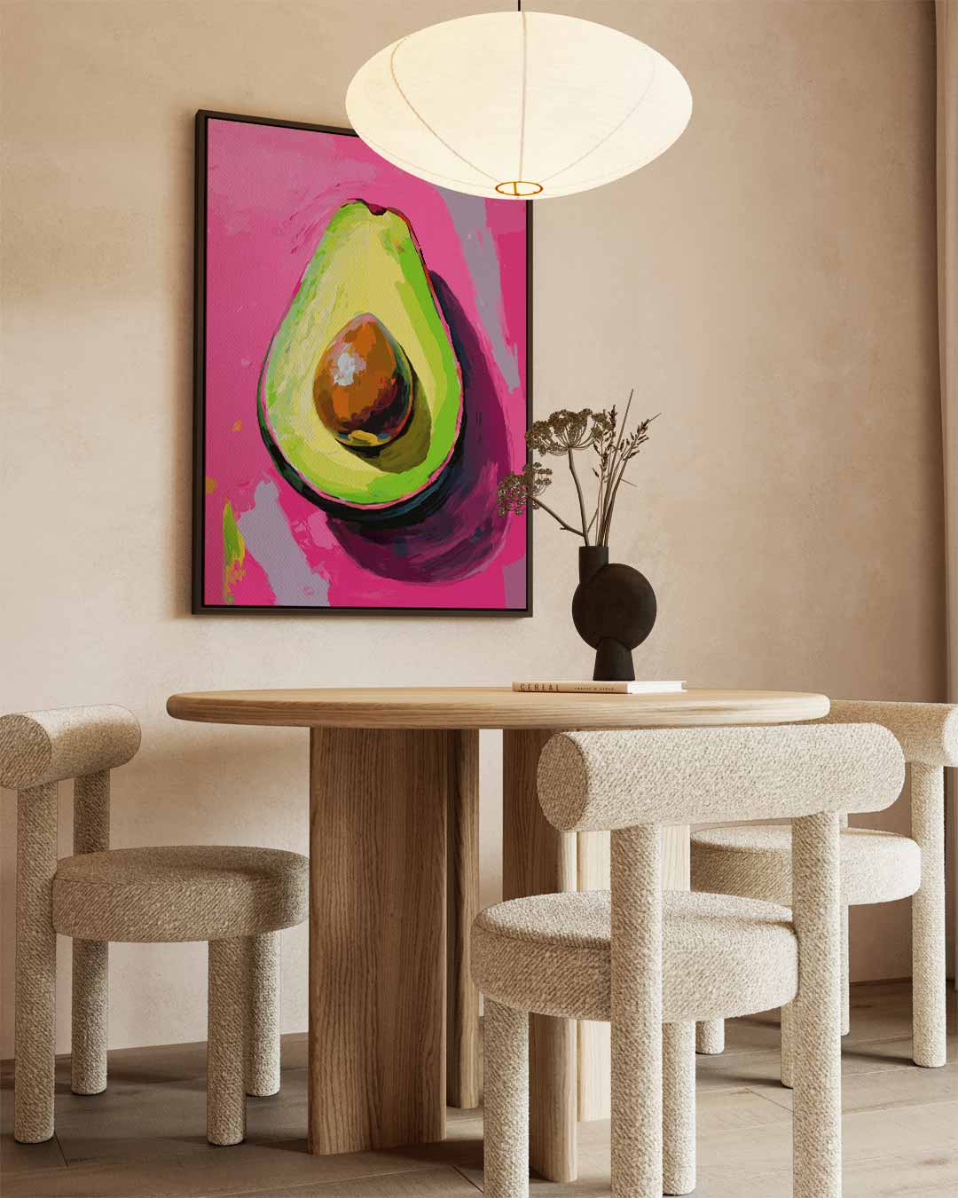 Avocado Pop Art Kunstwerk-canvas-dibond-plexiglas-wanddecoratie-WallArtistic