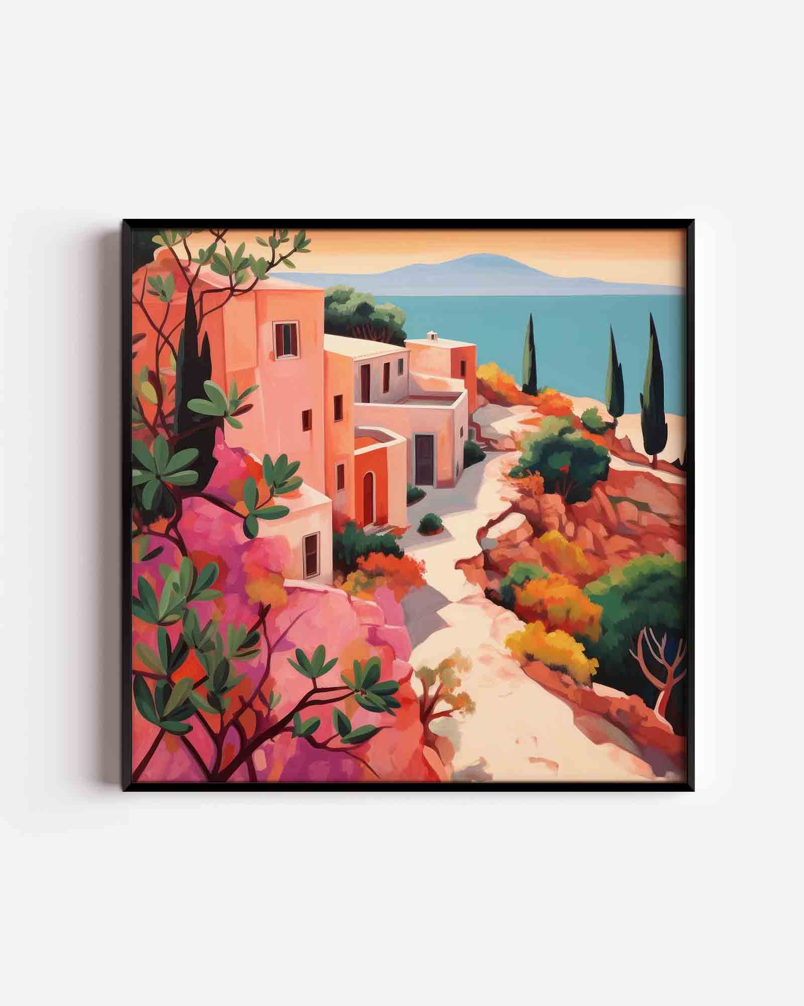 Mediterrane huizen Poster
