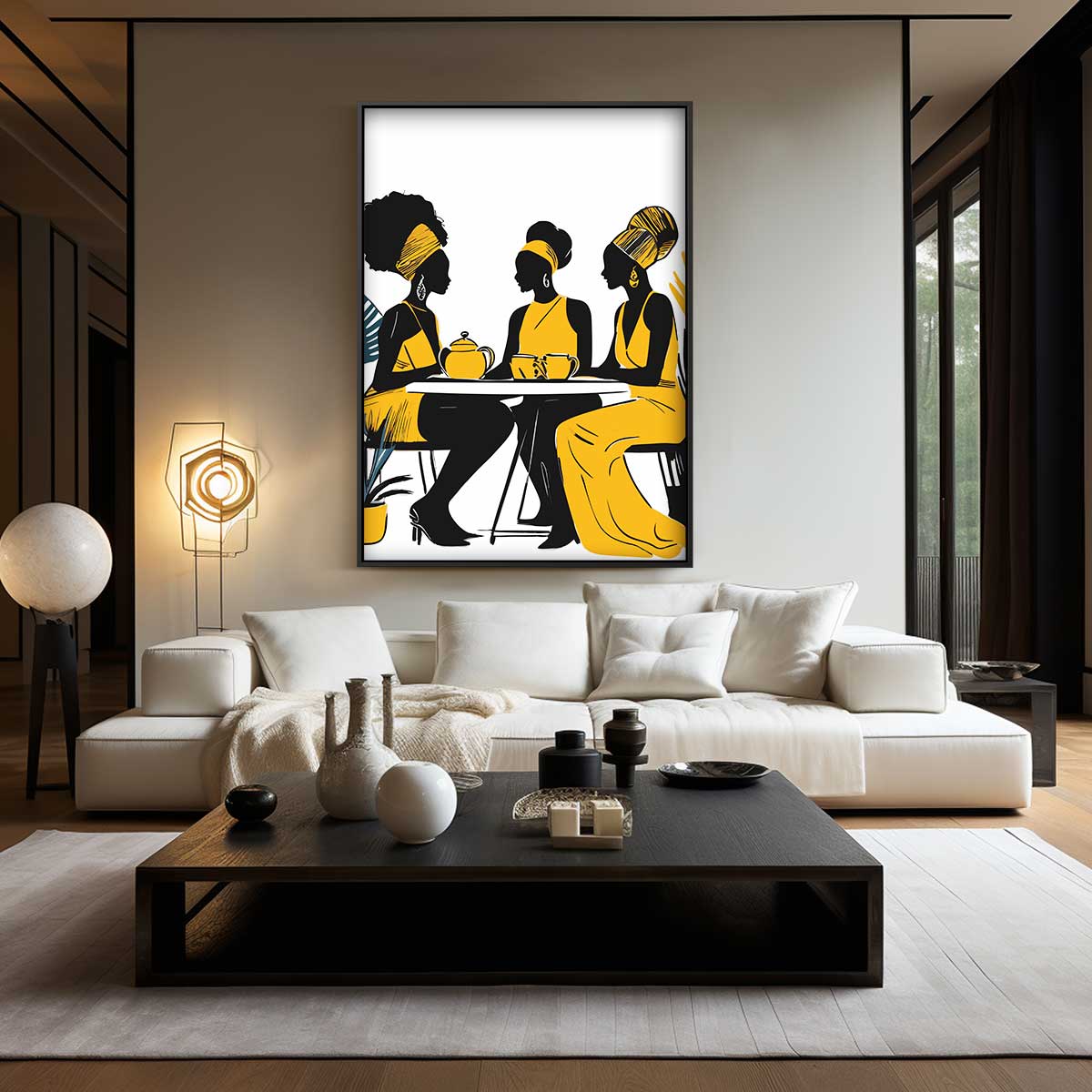 Gezellig Koffieklets Tafereel Kunstwerk-canvas-dibond-plexiglas-wanddecoratie-WallArtistic