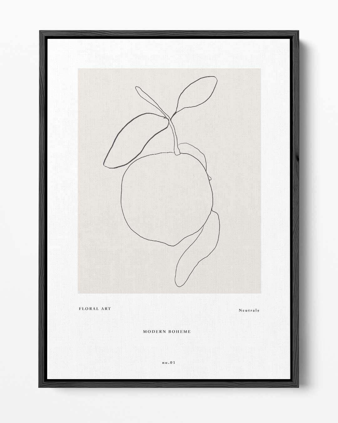 Minimalistische Lijntekening van Citrus Kunstwerk-canvas-dibond-plexiglas-wanddecoratie-WallArtistic