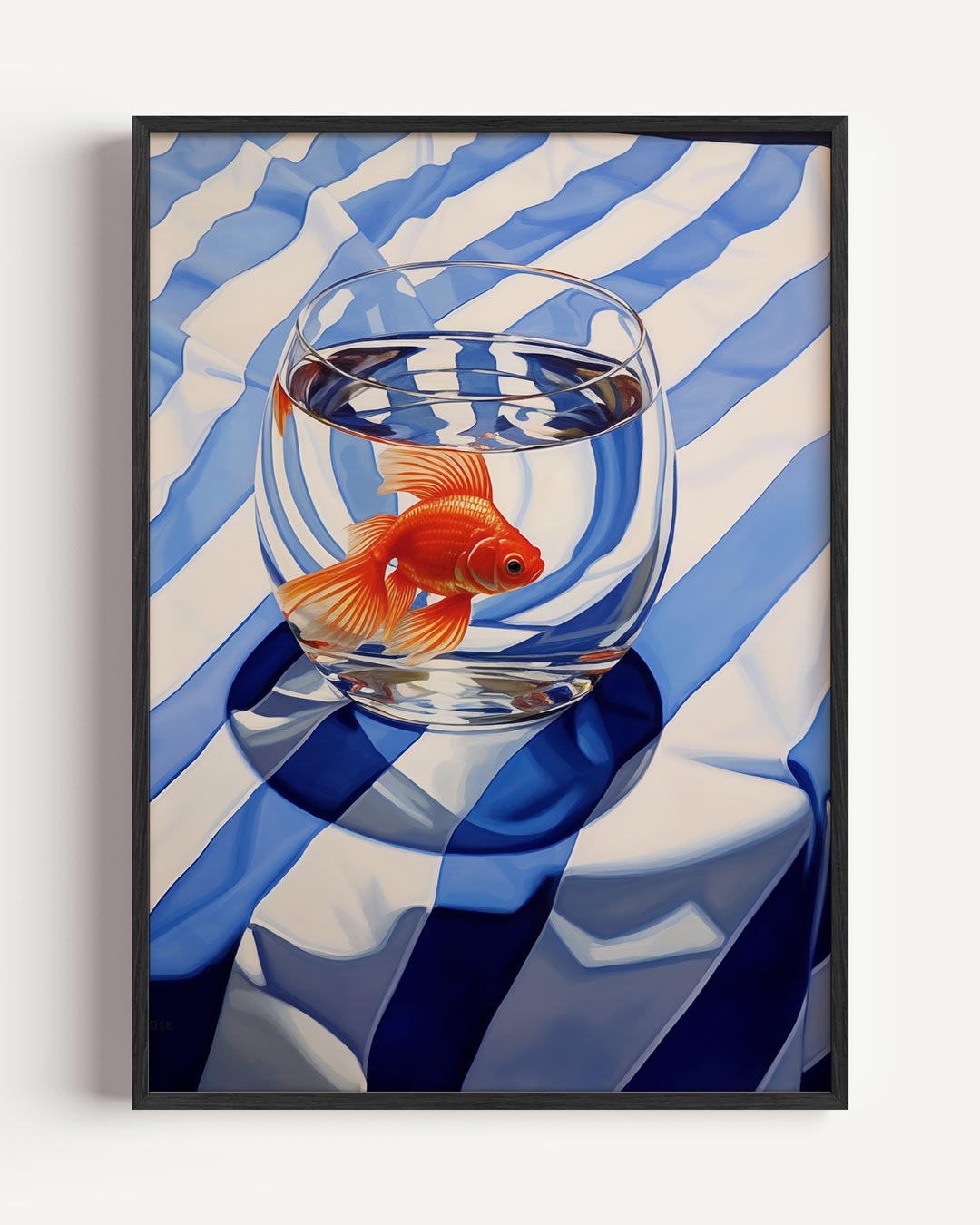 Goudvis op Stripes Poster-WallArtistic