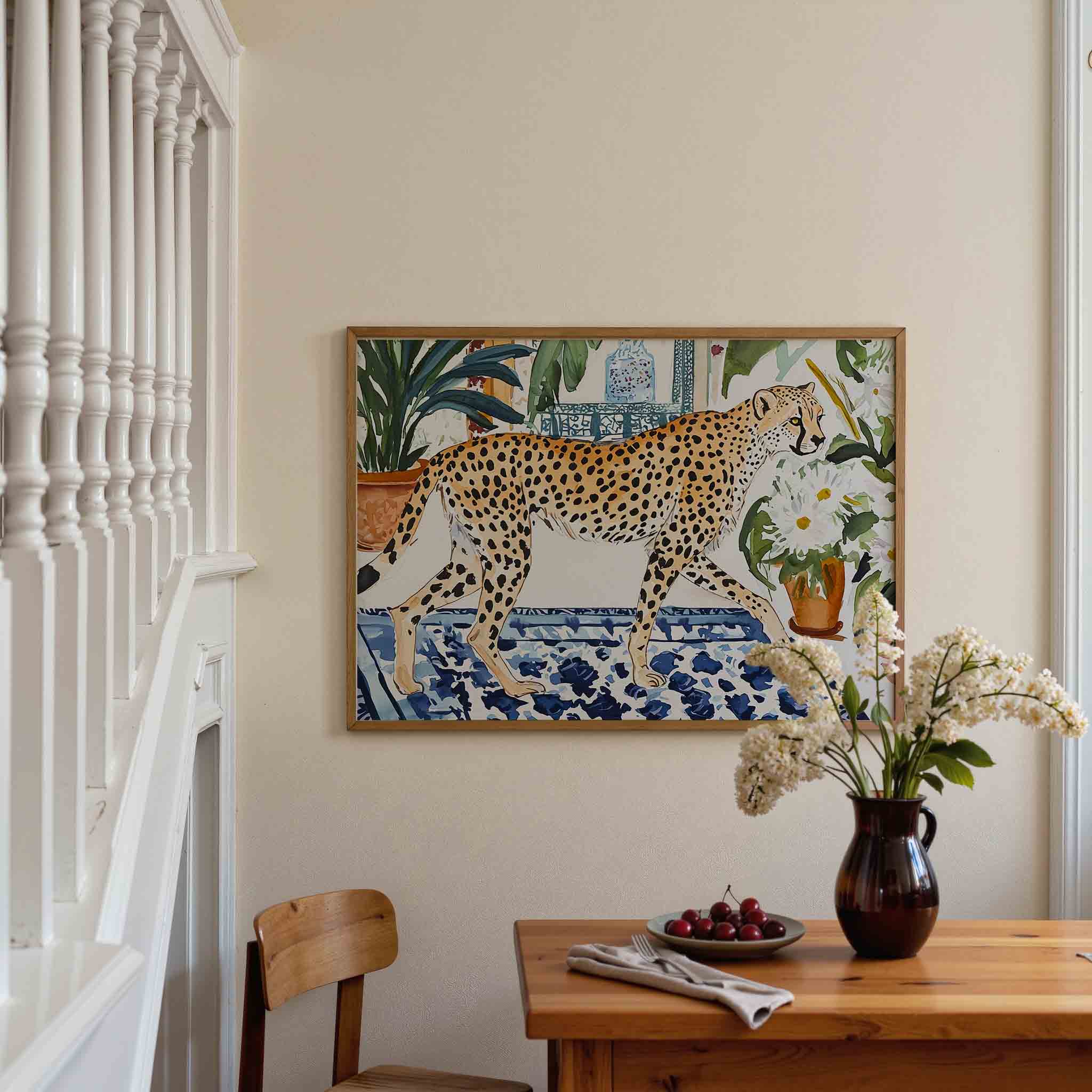 Luipaard en planten Poster