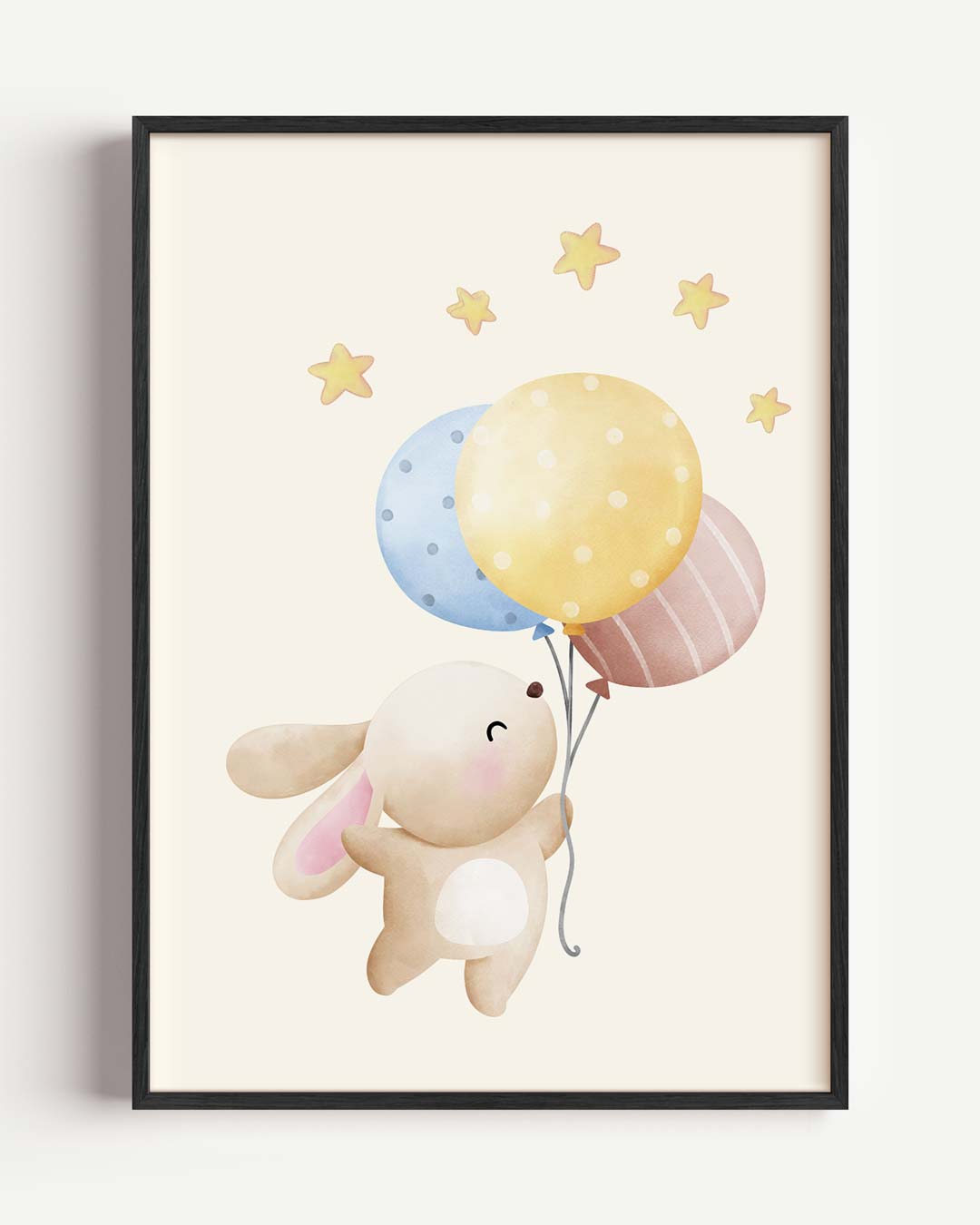 Vrolijke Konijnenposter met Ballonnen Poster