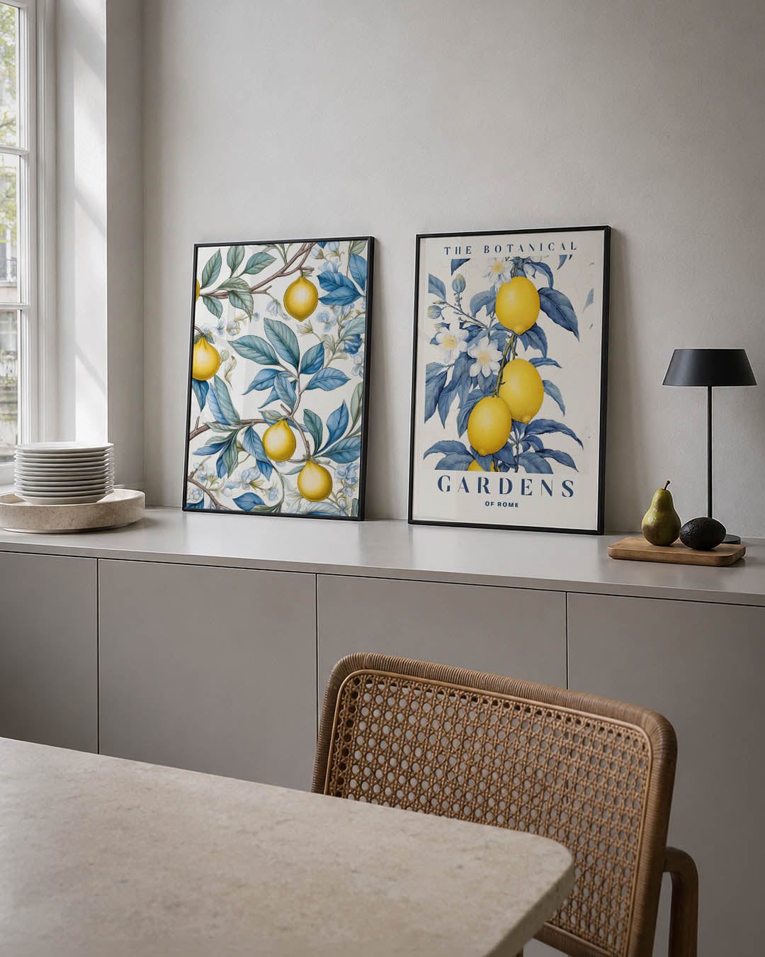 Citroen en bladeren Posterset