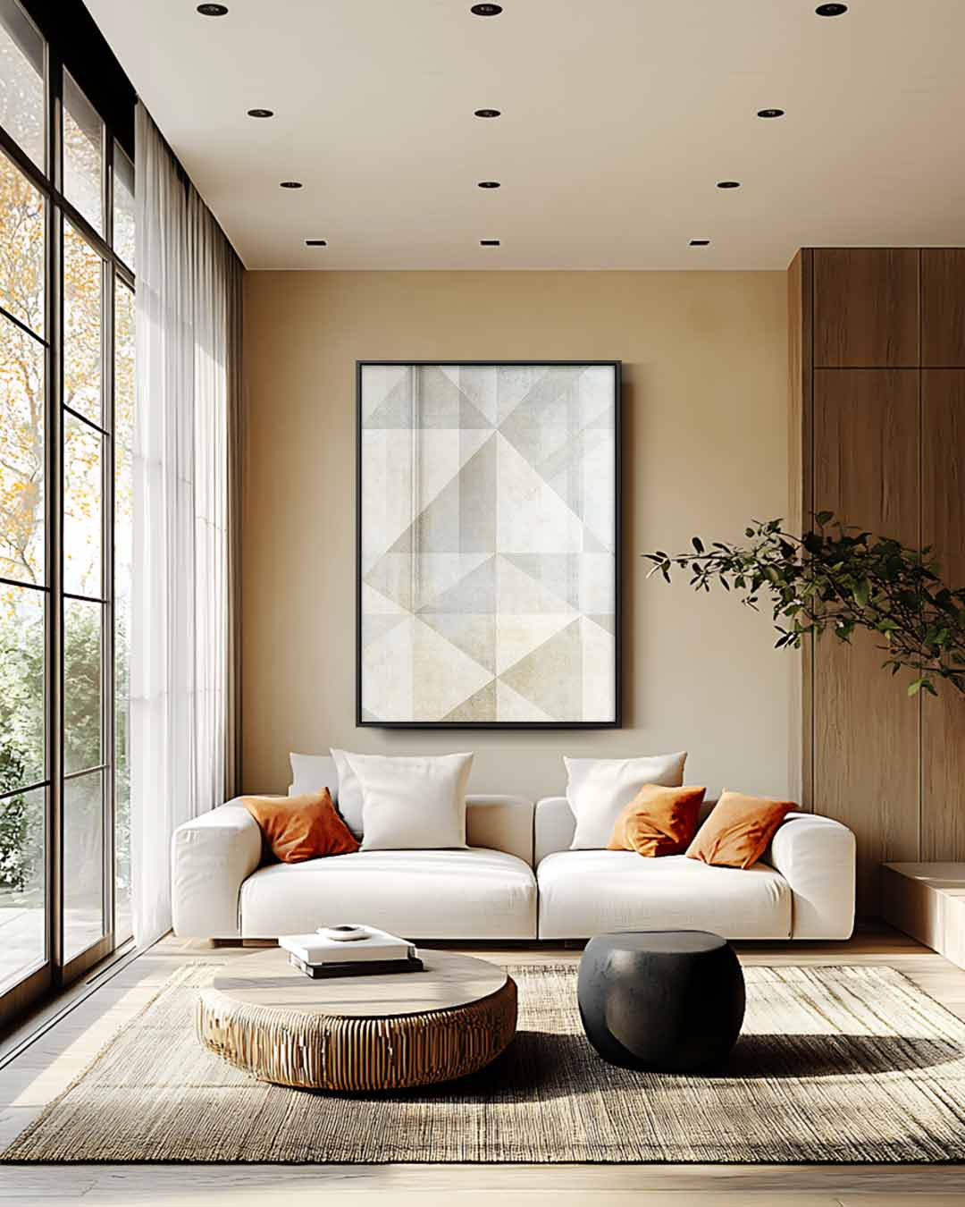 Geometrisch Rustiek Canvas Kunstwerk-canvas-dibond-plexiglas-wanddecoratie-WallArtistic