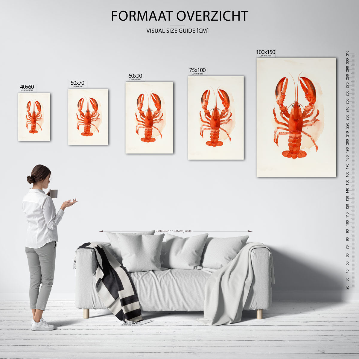Rode kreeft illustratie Kunstwerk