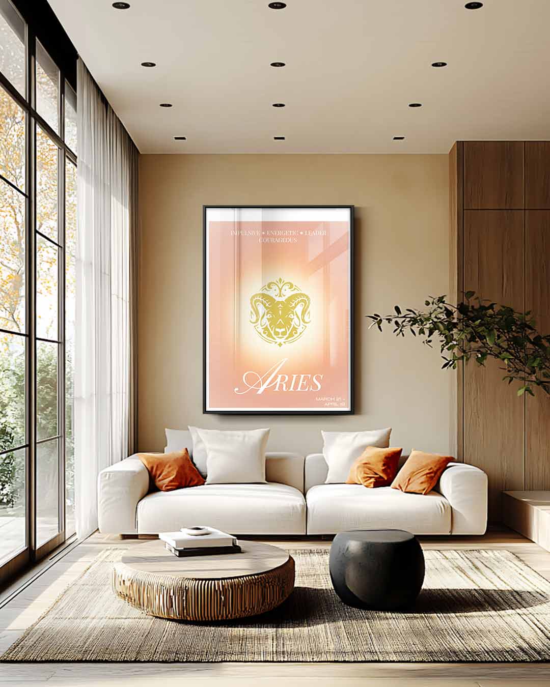 Ram Zodiac Kunstwerk Kunstwerk-canvas-dibond-plexiglas-wanddecoratie-WallArtistic