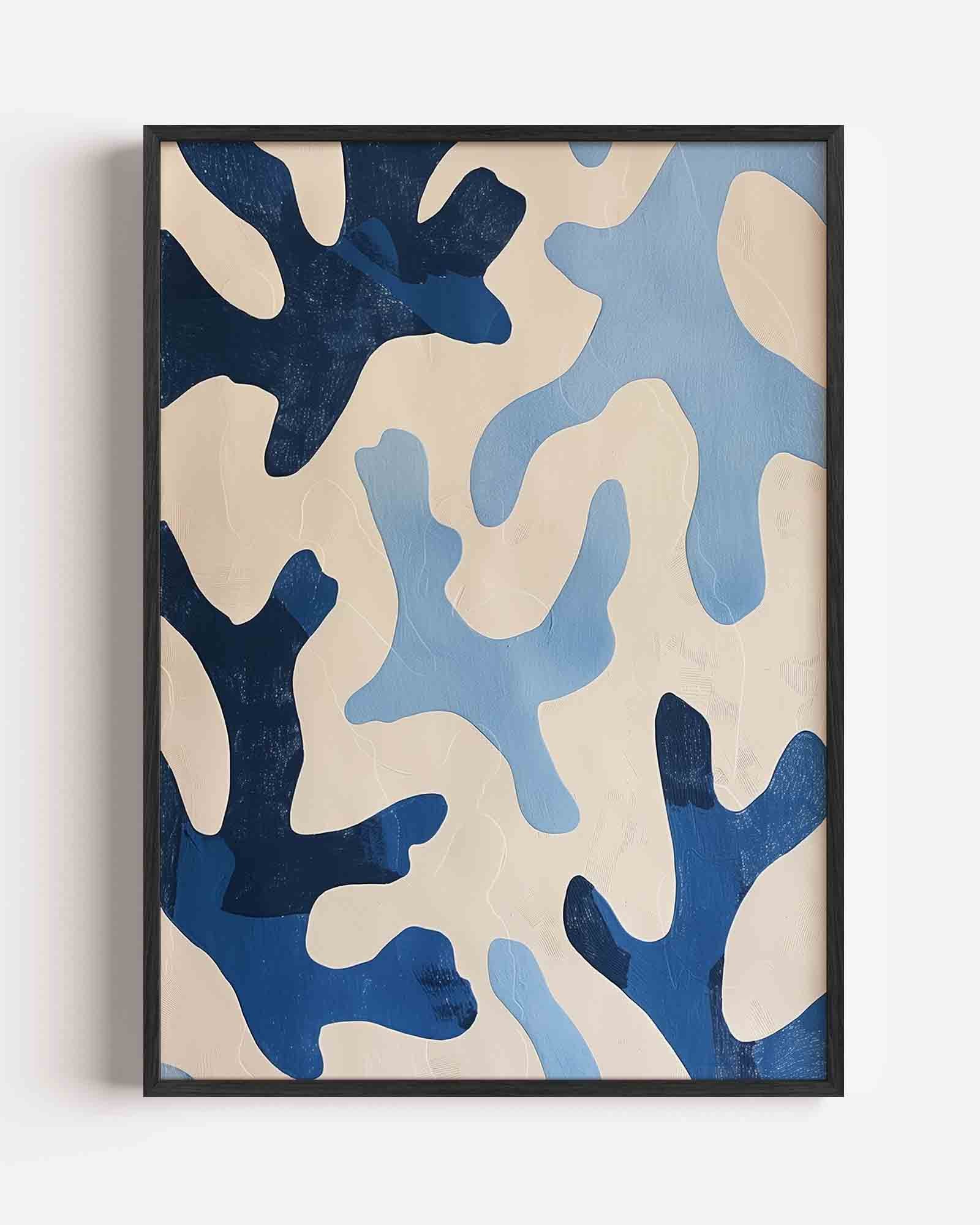 Abstracte blauwe vormen Poster