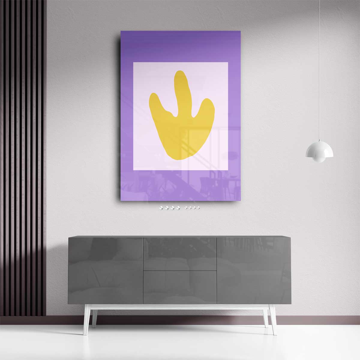 Vrolijke Voetafdruk Kunstwerk-canvas-dibond-plexiglas-wanddecoratie-WallArtistic