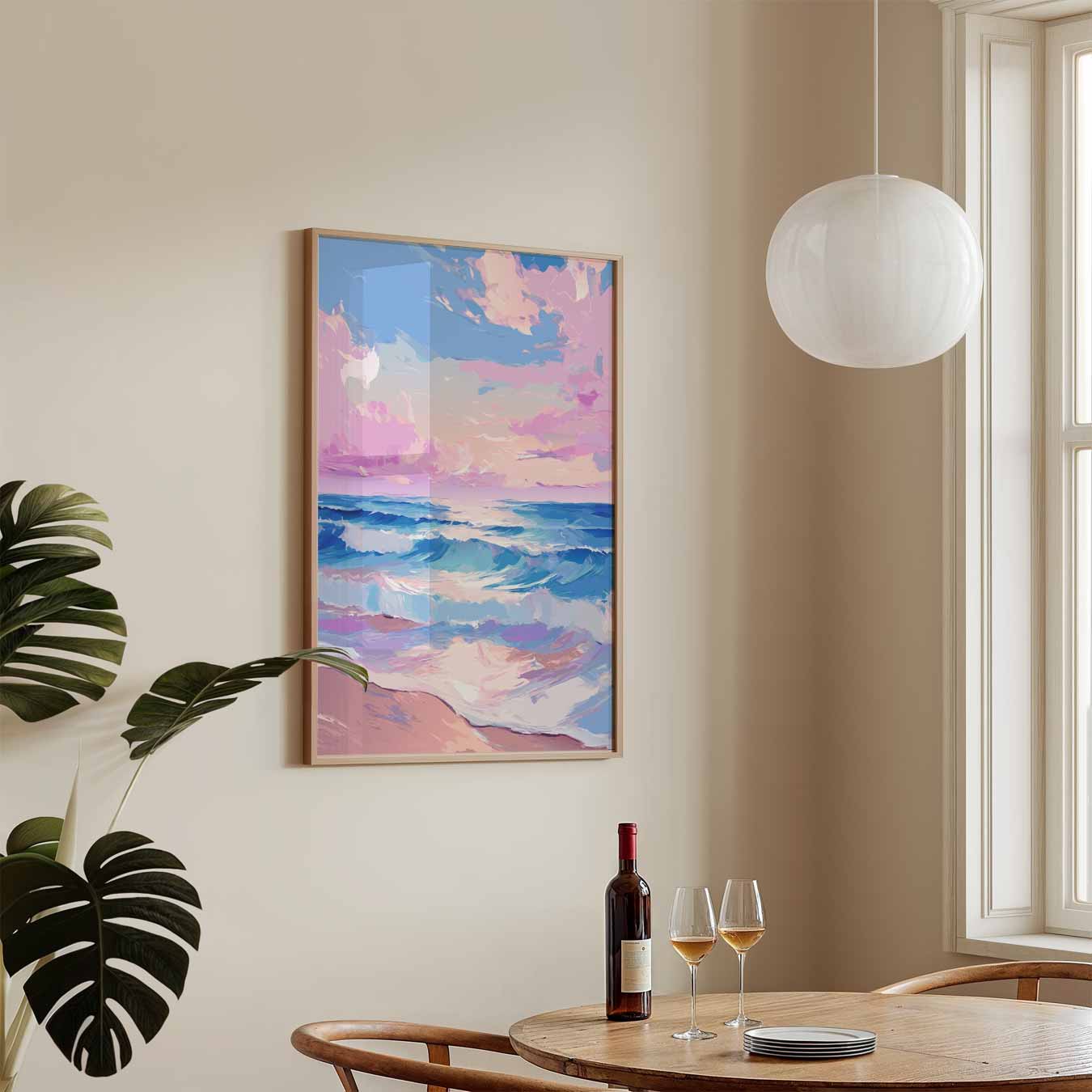 Dromerige Zonsondergang aan Zee Poster