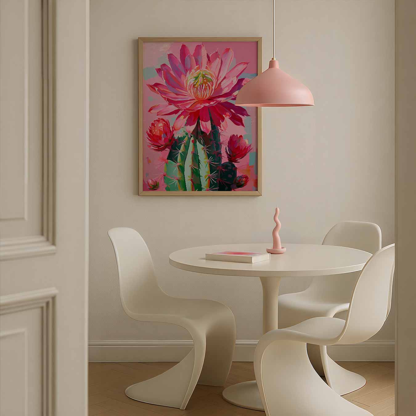 Bloeiende Cactus Kunstposter