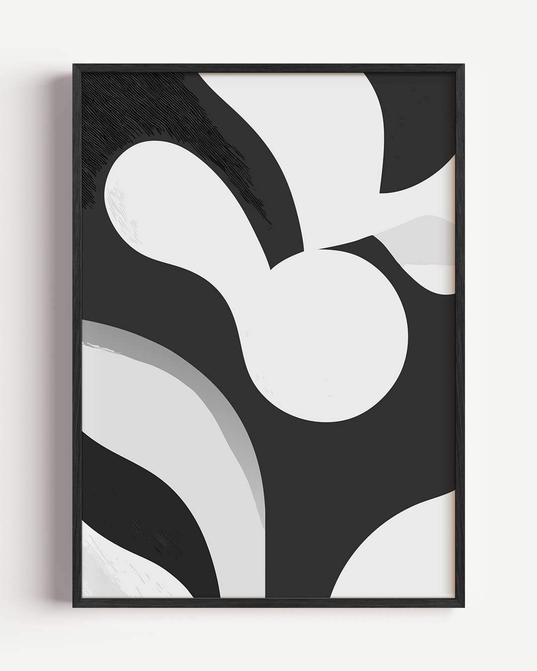 Moderne Zwart-Wit Abstracte Poster