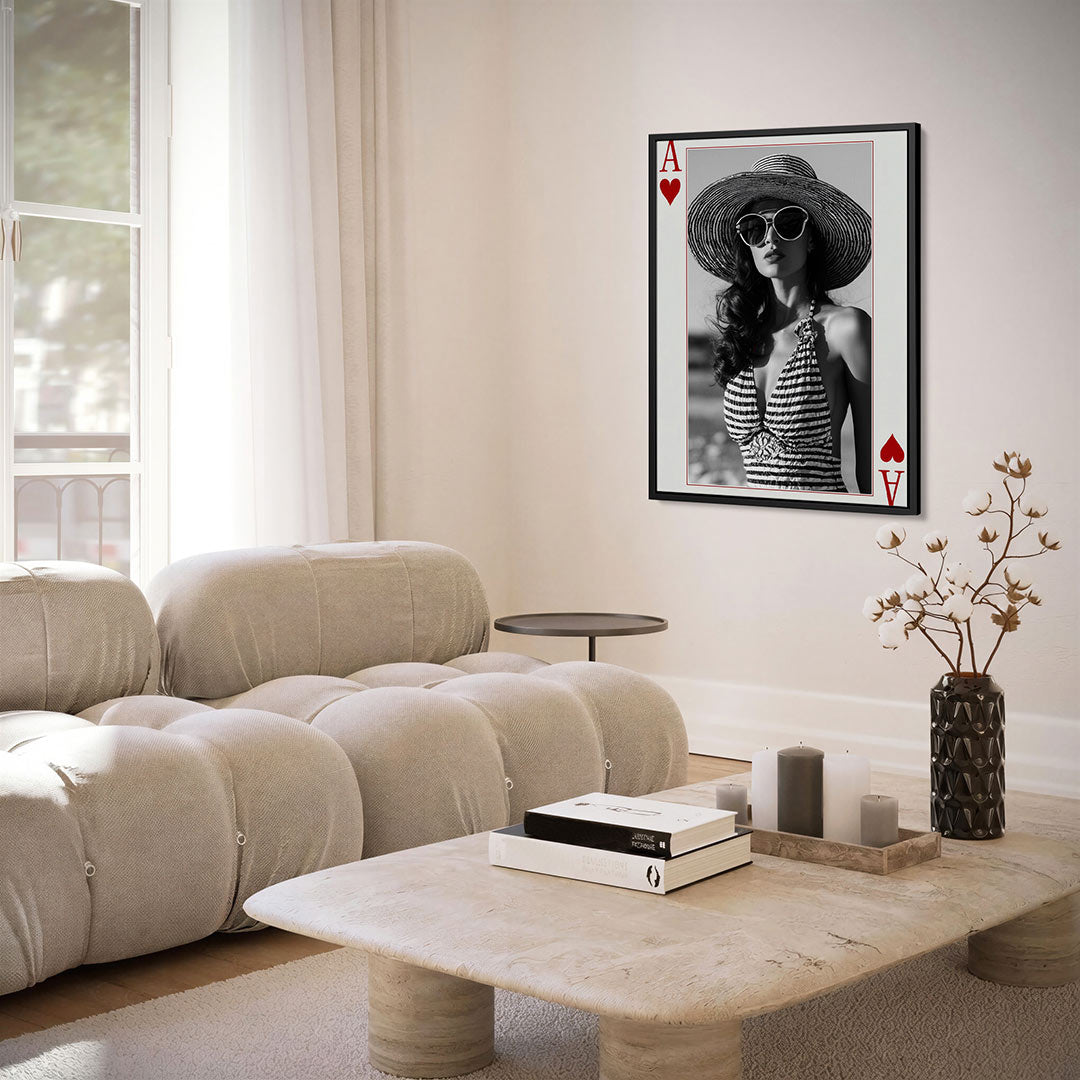 Kaart met dame Kunstwerk