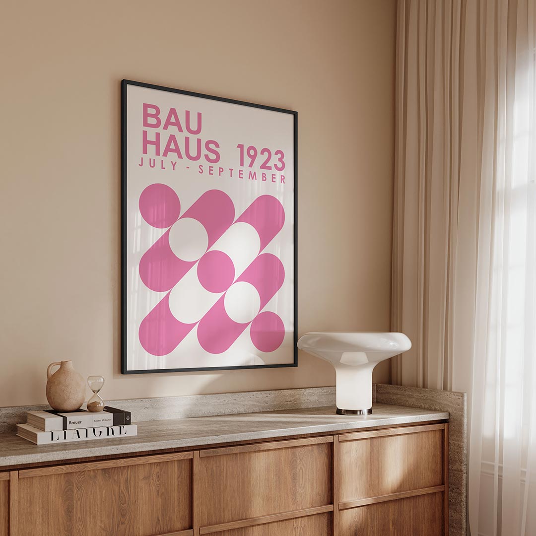 Roze cirkelpatronen Poster