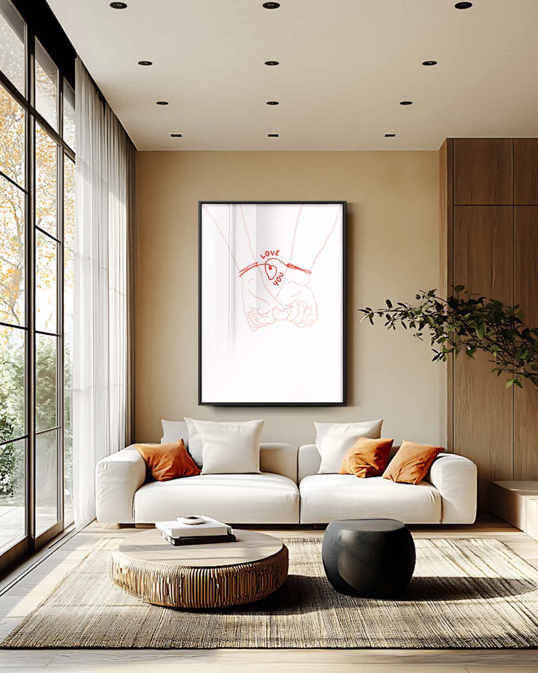 Hand in Hand Met Liefde Kunstwerk-canvas-dibond-plexiglas-wanddecoratie-WallArtistic