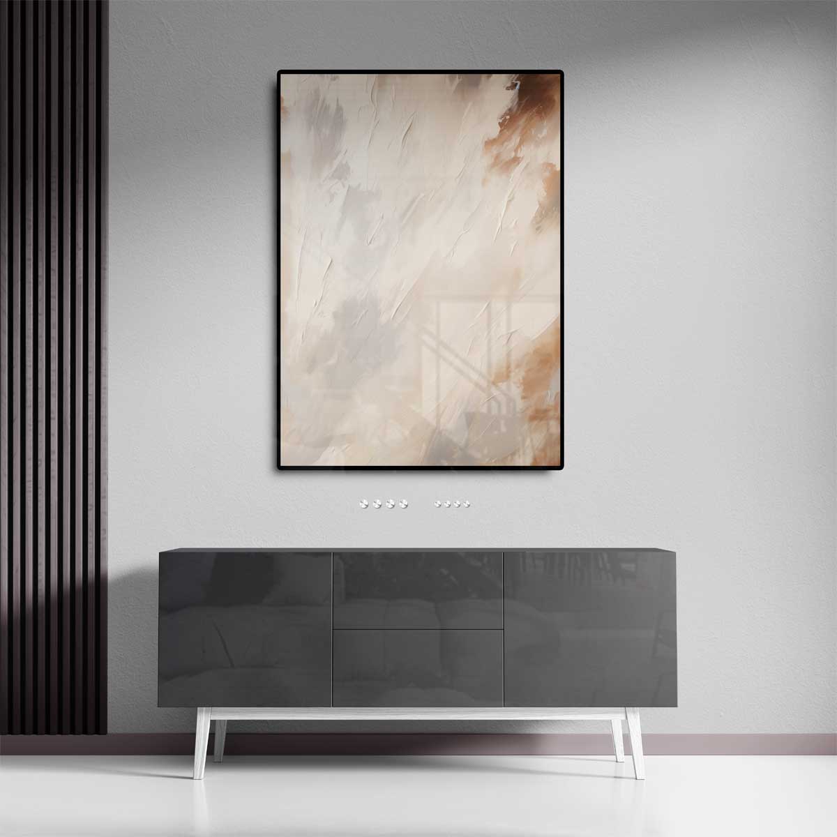 Dromerige Neutrale Abstracte Kunst Kunstwerk-canvas-dibond-plexiglas-wanddecoratie-WallArtistic