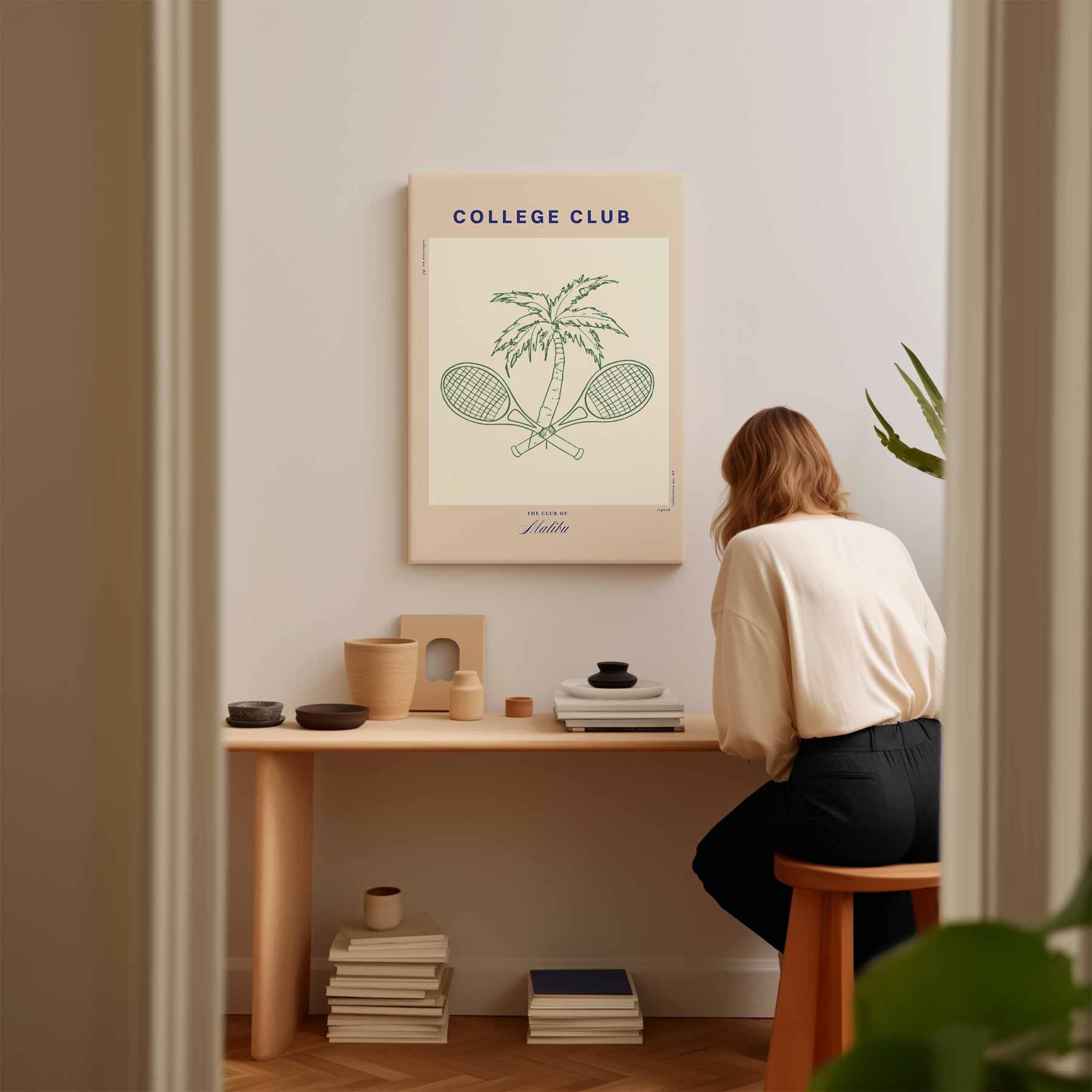 College Club Print Kunstwerk-canvas-dibond-plexiglas-wanddecoratie-WallArtistic