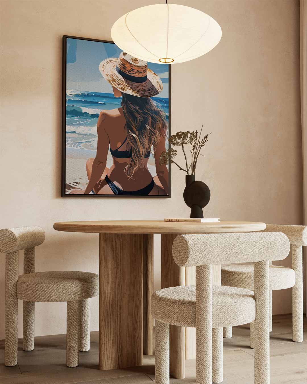 Zomers Stranduitzicht Kunstwerk-canvas-dibond-plexiglas-wanddecoratie-WallArtistic