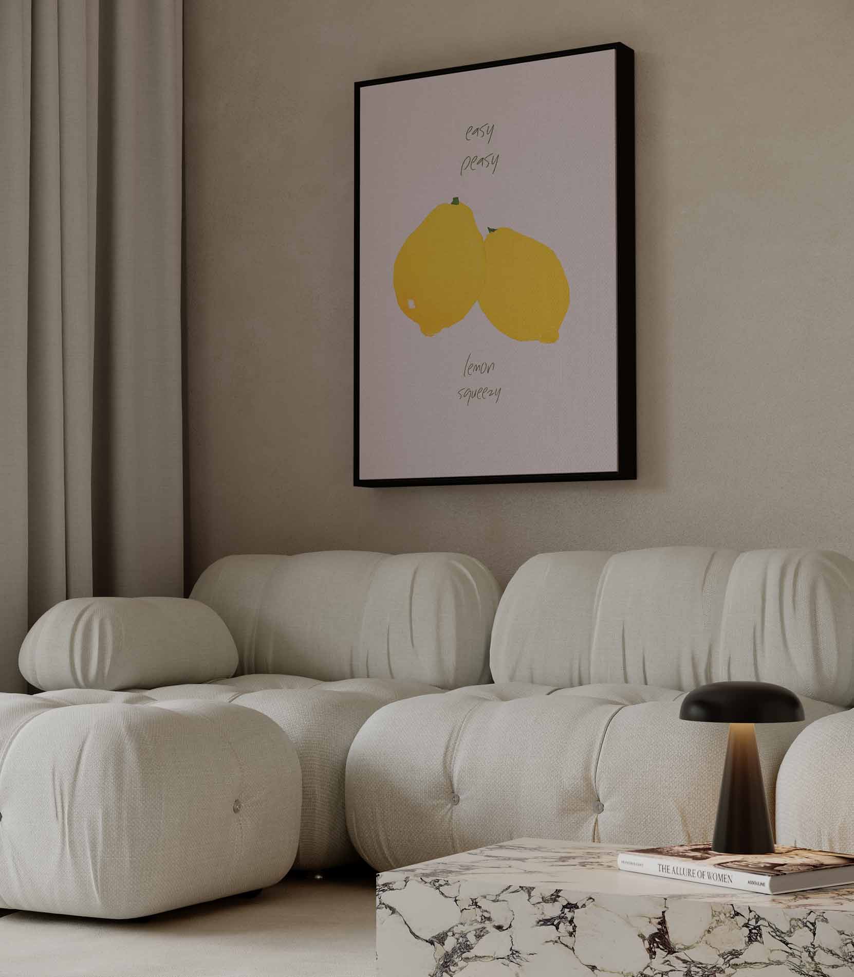 Easy Peasy Lemon Squeezy Kunstwerk-canvas-dibond-plexiglas-wanddecoratie-WallArtistic