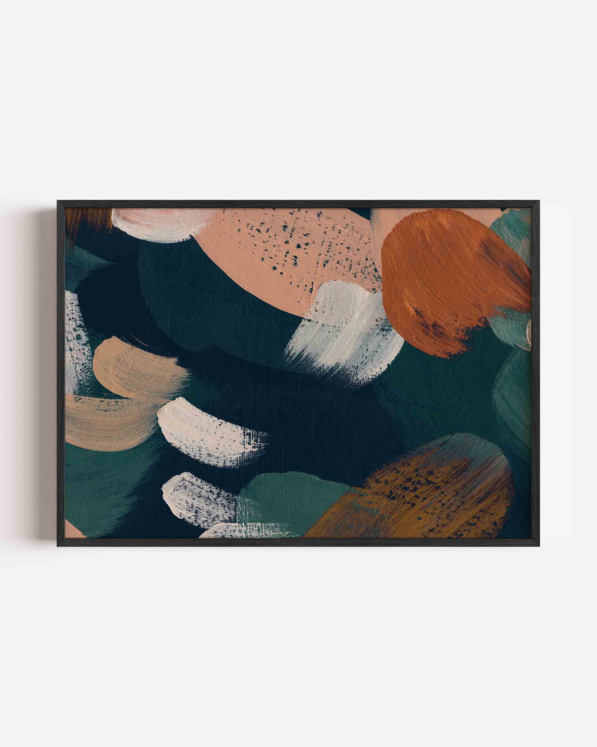 Abstracte penseelstreken Poster