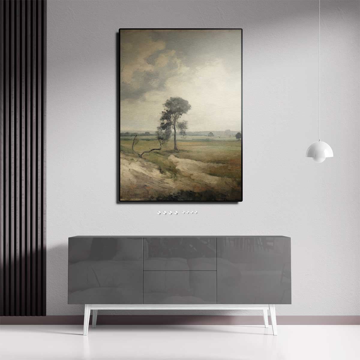 Eenzame Boom in Landschap Kunstwerk-canvas-dibond-plexiglas-wanddecoratie-WallArtistic