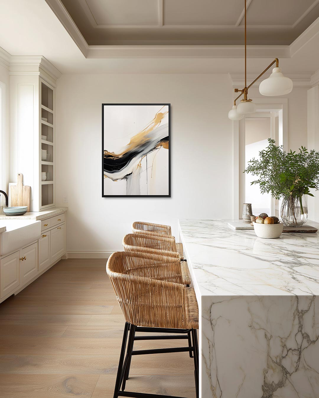 Vloeiende kleurencompositie Kunstwerk